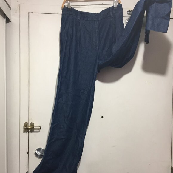 TALBOTS DENIM WIDE LEG PANTS SIZE 8 - Picture 2 of 11